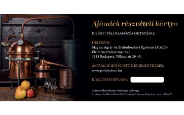 Ajándékkártya kisüsti pálinkafőző oktatásra